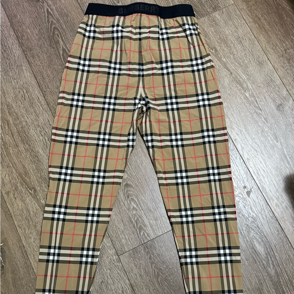 Burberry Women Plaid Leggings in Tan and Black